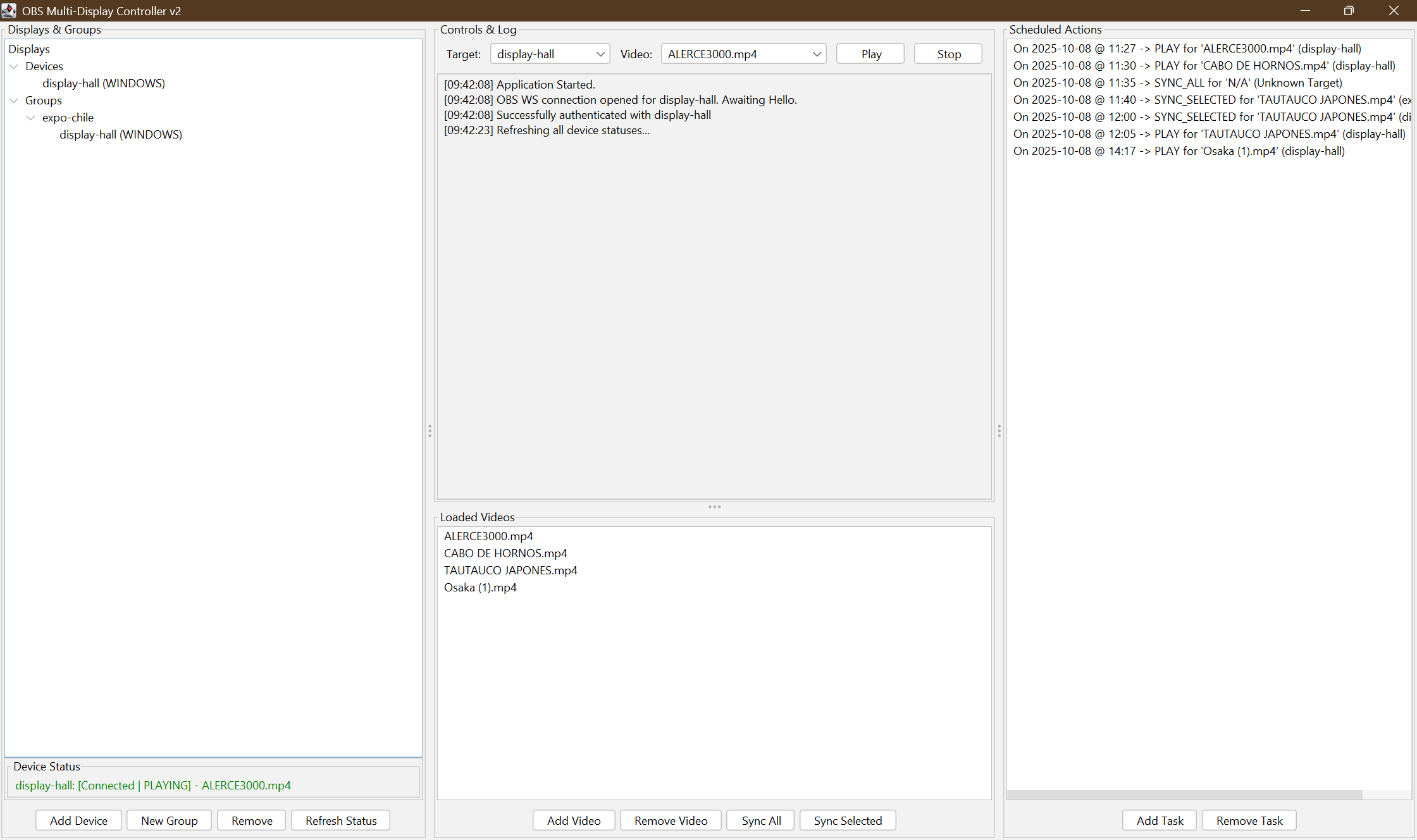 OBS SSH Multi-Display Controller